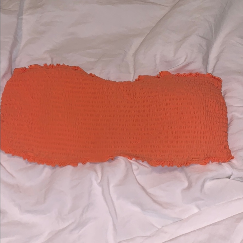 orange bandeau bikini top